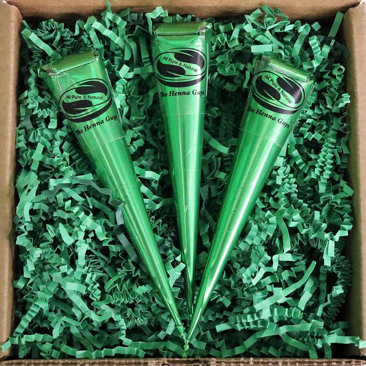 6 Pack of  100% Natural Ready to Use Henna Cones for Redish Brown Hair Dye - Perfect for Spot Hair Coloring