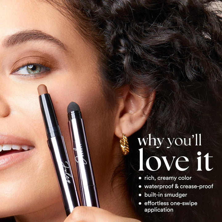 Eyeshadow 101 Cream-To-Powder Waterproof Shadow Stick – Champagne Shimmer – Long-Lasting, Crease-Proof, Medium Golden-Beige Shimmer Cream Eyeshadow with Built-In Smudger