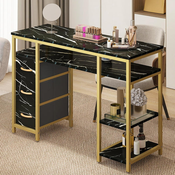 Manicure Table with 3 Drawers, 47.2In Nail Desk with Storage for Salons & Home Spas, Durable & Functional Design