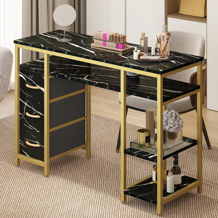 Manicure Table with 3 Drawers, 47.2In Nail Desk with Storage for Salons & Home Spas, Durable & Functional Design