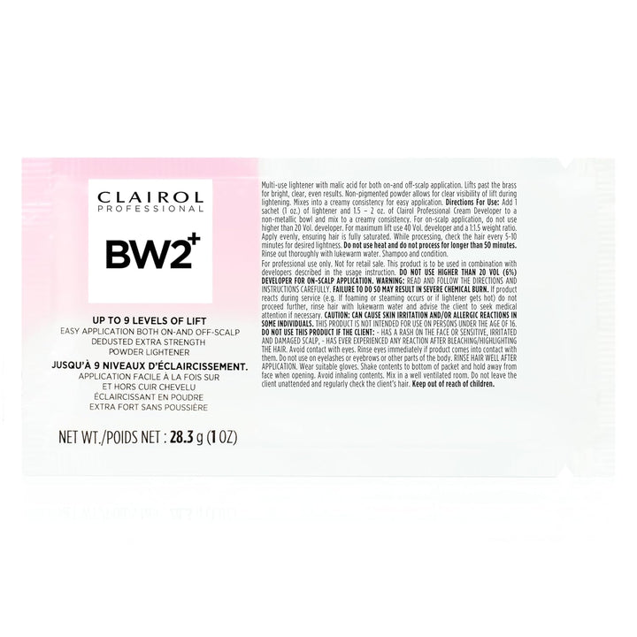 BW2+ Extra Strength Powder Lightener, up to 9 Levels of Lift for Hair Highlights & Lightening