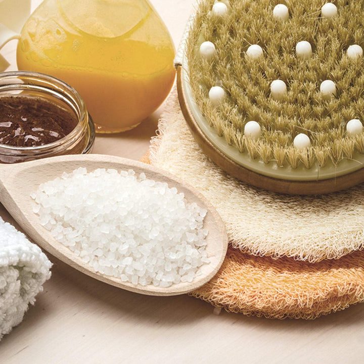 CSM Dry Brushing Body Brush for Lymphatic Drainage - Natural Boar Bristle Exfoliating Brush Set with Face Brush for Cellulite, Circulation & Glowing Skin