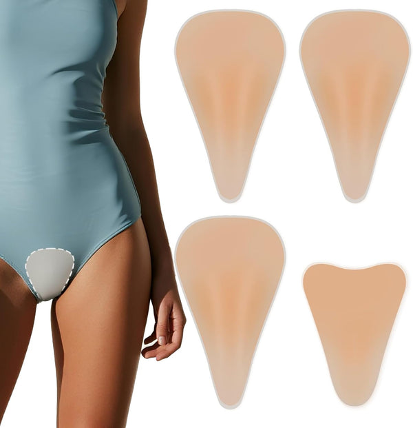 Seamless Modesty Cover, Invisible Silicone Insert, Discreet Underwear Guard, Smooth Front Concealer Pad, Comfort Wear Protector for Women (4 Pack)