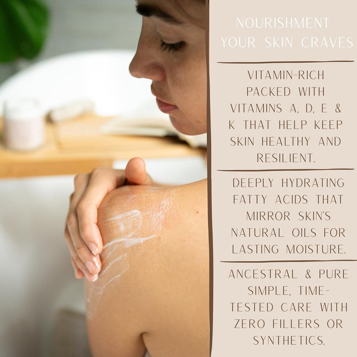 100% Grass-Fed Whipped Tallow Balm for Skin Care – Face + Body – Natural Moisturizer Lotion, 4 Oz (Vanilla Moon)