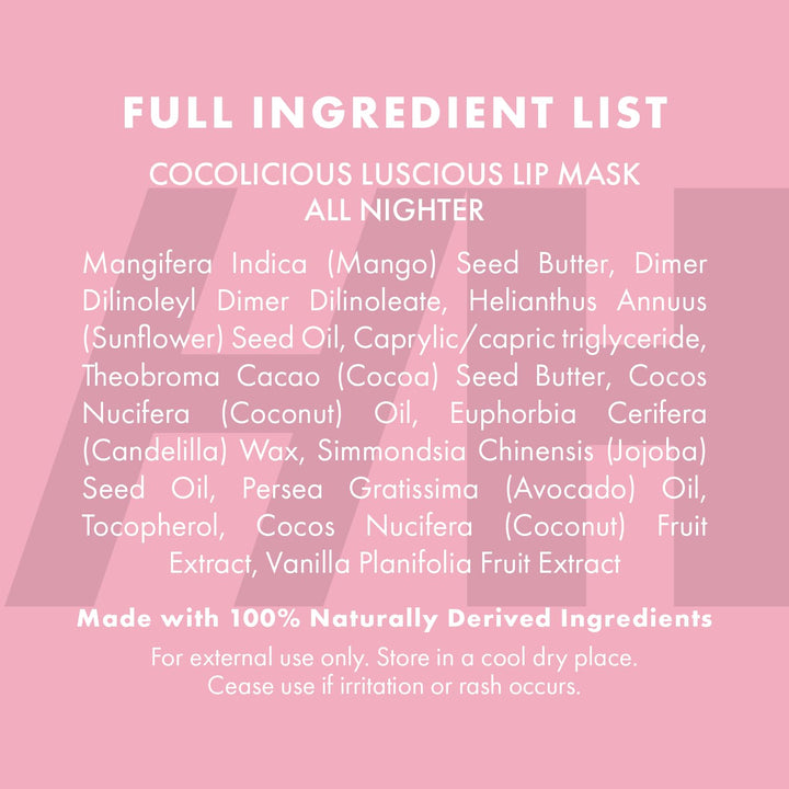 100% Natural Lip Butter Sleeping Lip Mask, Overnight Lip Moisturizer and Conditioner for Dry Lips. Intensive Lip Balm and Lip Therapy Skin Care with Mango Butter (Original All Nighter)