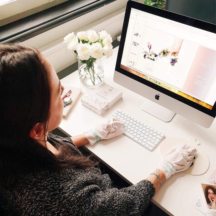 Extra Silky Hand Mask 5 Pairs, Korean Moisturizing Gloves for Dry Hands with White Truffle, Green Caviar & Peptides, Repairing Hand Care Treatment for Aging, Cracked, and Dry Skin, Stocking Stuffer