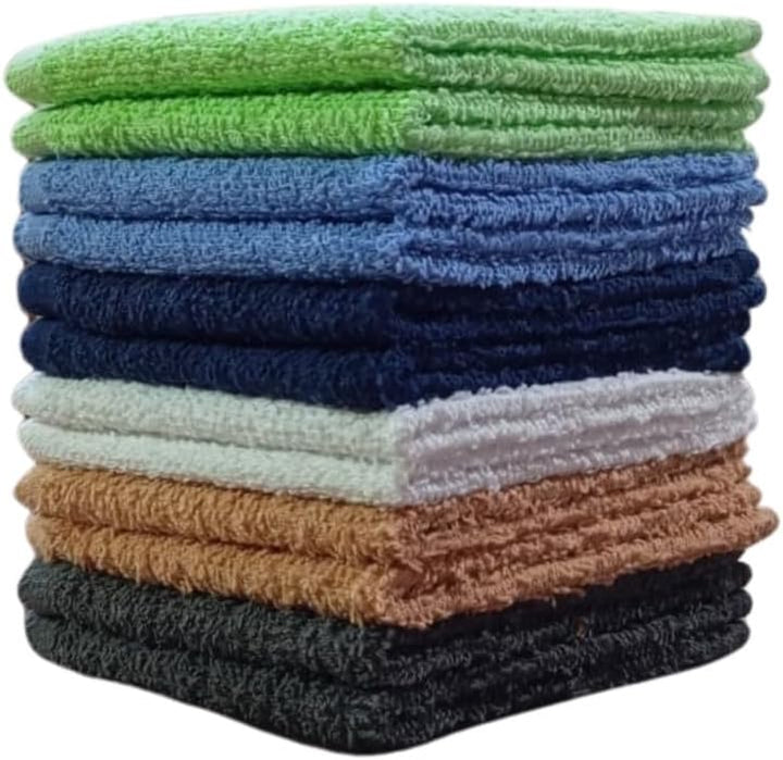 Towel and Linen Mart 100% Cotton - 24 Pack Wash Cloth Set - Flannel Face Cloths, Highly Absorbent and Soft Feel Fingertip Towels (Multi, Pack of 24)