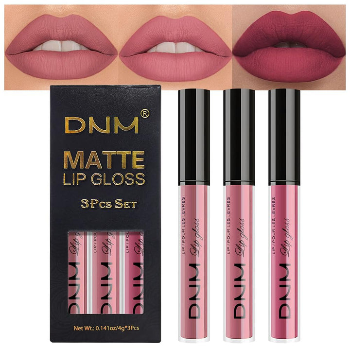 3Pcs Dark Red Purple Plum Matte Liquid Lipstick Sets for Women Matte Lip Stain Long Lasting Waterproof, Burgundy Blood Blue Red Lipstick, Black Cherry Maroon Gothic 24 Hours Magic Lipsticks