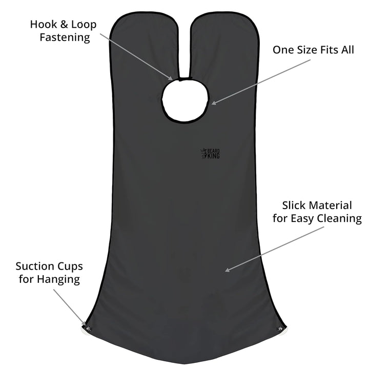 Beard Bib Apron - Shaving Set for Dad - as Seen on Shark Tank - Men'S Hair Catcher for Shaving - Grooming Accessories, Black