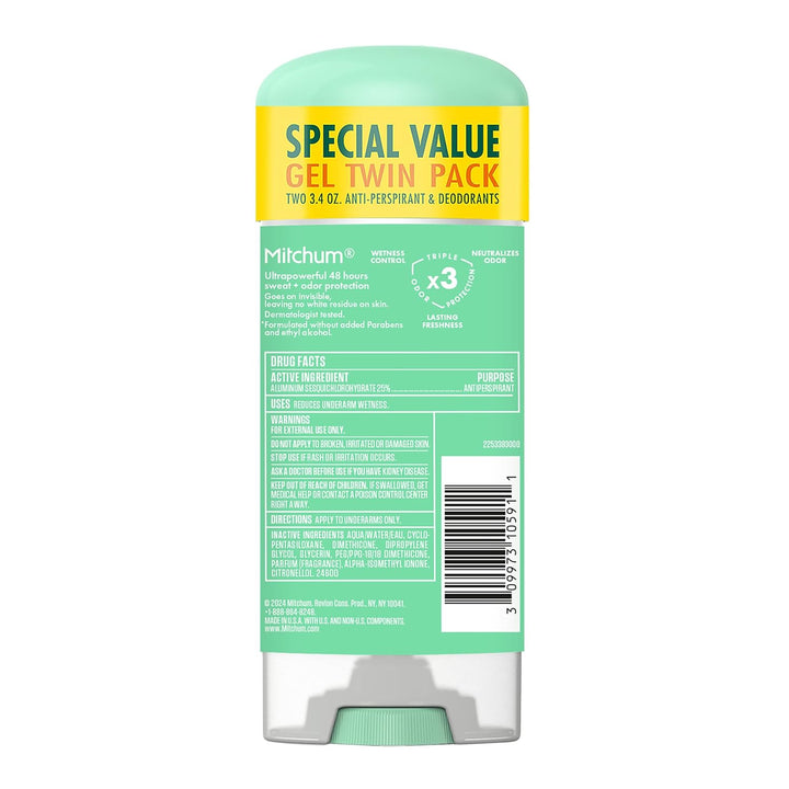 Women’S Antiperspirant Deodorant Gel Stick, Shower Fresh Scent, 48HR Sweat & Odor Protection, Triple Odor Defense, Alcohol-Free, 3.4 Oz (Pack of 2)