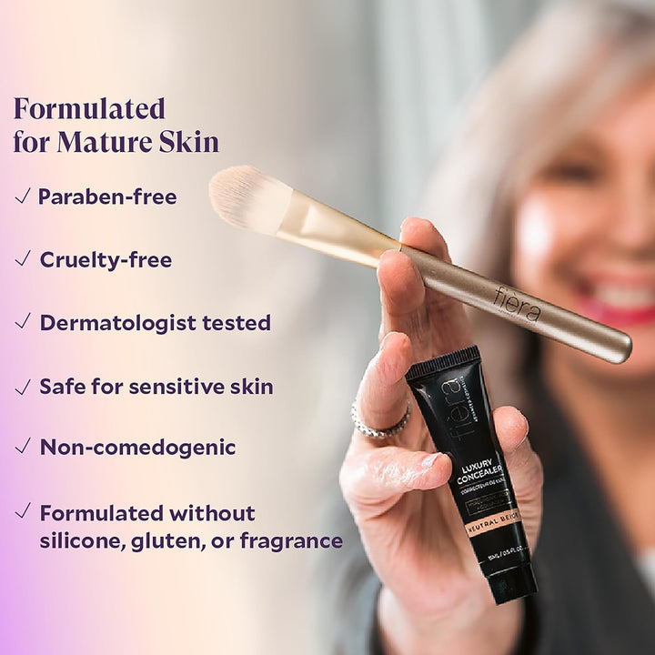 Luxury Concealer & Foundation with Anti-Aging Ingredients - Full Coverage for Dark Circles, Wrinkles, Fine Lines, and Spots, All-Day Wear for Mature Skin - Bisque, 0.5 FL. OZ. / 15 ML