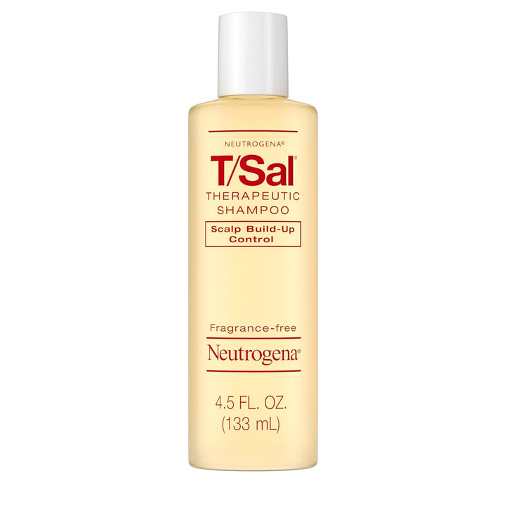 T/Sal Therapeutic Dandruff Shampoo, Scalp Build-Up Control, 3% Salicylic Acid, Scalp Psoriasis Treatment, Seborrheic Dermatitis Shampoo, Clears & Controls Flakes, Fragrance Free, 4.5 Fl Oz
