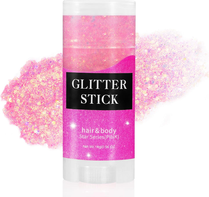 Purple Body Glitter Stick,Singer Concert Outfit Face Glitter Makeup for Women,Hair Glitter Gel for Kids,Festival Rave Pride Accessories,Mermaid Sequins Chunky Glitter Face Paint,0.56Oz