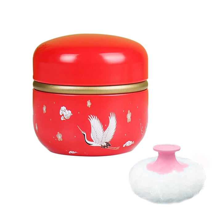 Body Powder Puff and Container for Dusting Powder, Women Powder Puff and Powder Case for Bath and Travel (Romantic Flowers)