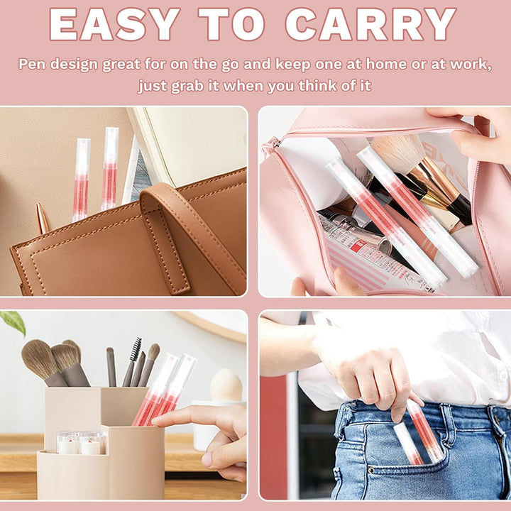 2PCS Cuticle Oil Pens for Nail Care,Cuticle Revitalizer Oil Pen with Soft Brush,Cuticle Oil to Prevent Nail Cracking and Dry (Peach & Strawberry Flavor)