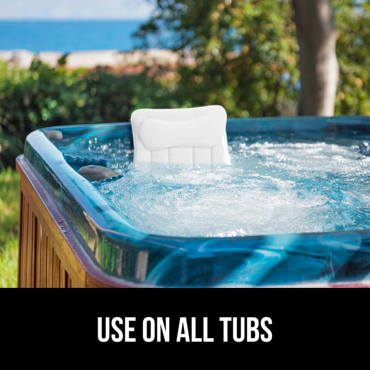 Bath Pillow for Tub with Powerful Suction Cups, Headrest Bathtub Pillows for Neck and Back Support, Machine Washable, Bathtub Accessories for Women, Relaxing Spa Gift Essentials, White