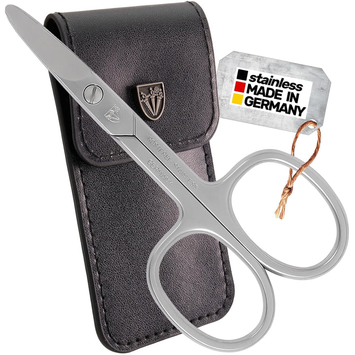 - Brand Quality STAINLESS STEEL INOX CURVED CUTICLE SCISSORS (1 PIECE) with Case for Manicure Pedicure - Nail Care by 3 Swords - Made in Germany