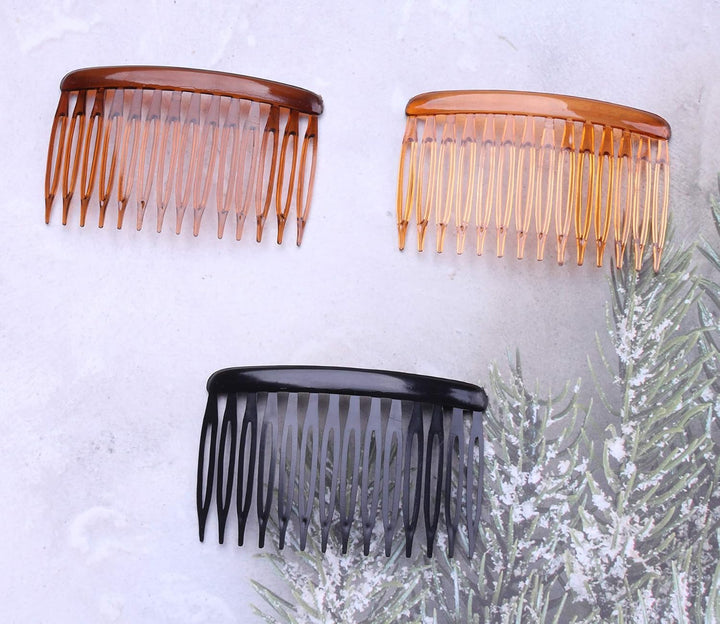 6 Pcs 14 Teeth Hair Side Comb Transparent Twist French Vintage Style Hair Clips Pins Accessories for Women Girls Bridal Wedding Veil Fine Hair