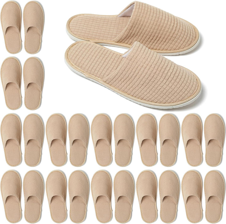 SPA Guest Slippers, 6/12 Pairs Reusable Washable Unisex Spa Slippers for Hotel Bedroom Wedding Party Travel