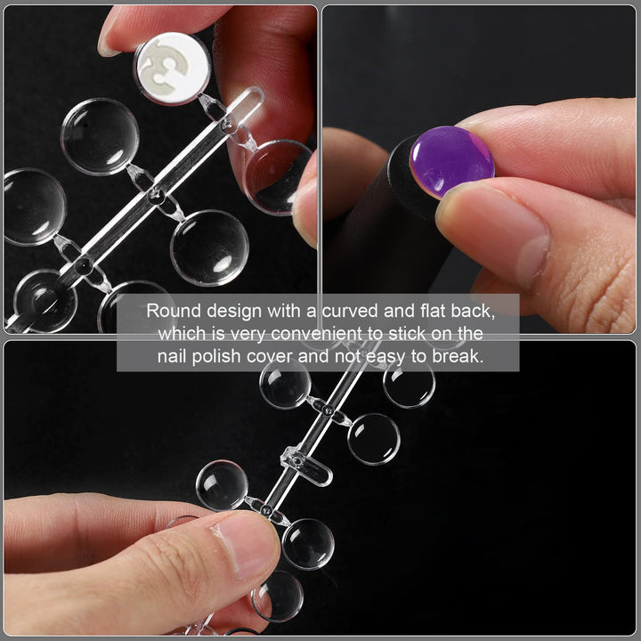 120Pcs Color Display Tips, Clear Nail Art Display Chart Nail Polish Swatches Dots with Adhesive Sticker for Nail Polish