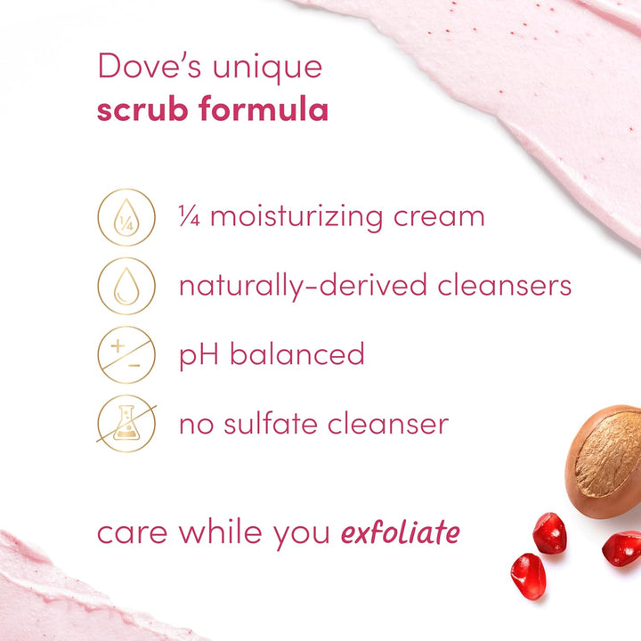 Pomegranate & Shea Butter Body Scrub Exfoliates and Deeply Nourishes for Smooth, Radiant Skin 15 Oz