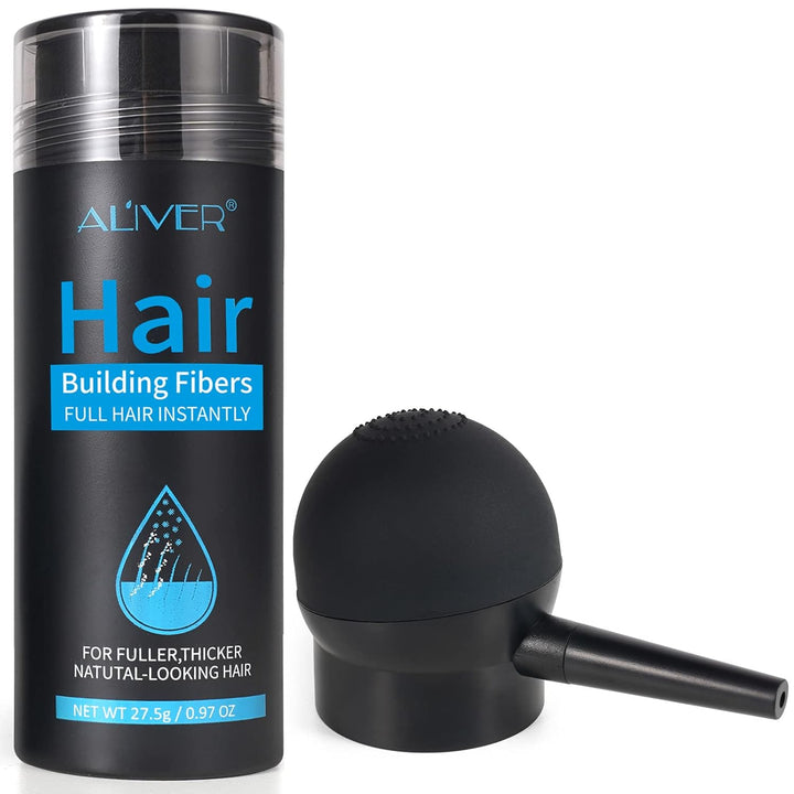 Hair Fibers for Thinning Hair - Black - 27.5Gr,Undetectable Natural Formula, Thicker Fuller Hair in 15 Seconds, Conceals Hair Loss, Look Younger, for Men & Women Patchy Bald Spot,Crown