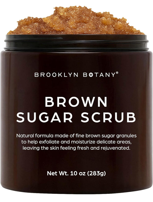 Brown Sugar Body Scrub - Moisturizing and Exfoliating Body, Face, Hand, Foot Scrub - Fights Acne, Fine Lines & Wrinkles, Great Gifts for Women & Men - 10 Oz