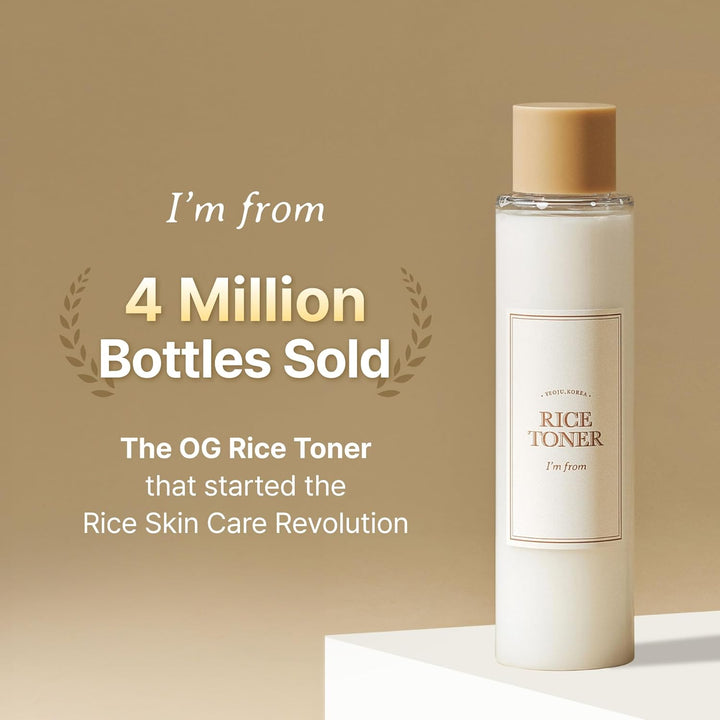 Rice Toner for Sensitive Skin, Rice Extract from Korea, Glow Essence with Niacinamide, Hydrating, Vegan, Alcohol Free, Fragrance Free, Peta Approved, K Beauty Toner, 5.07 Fl Oz