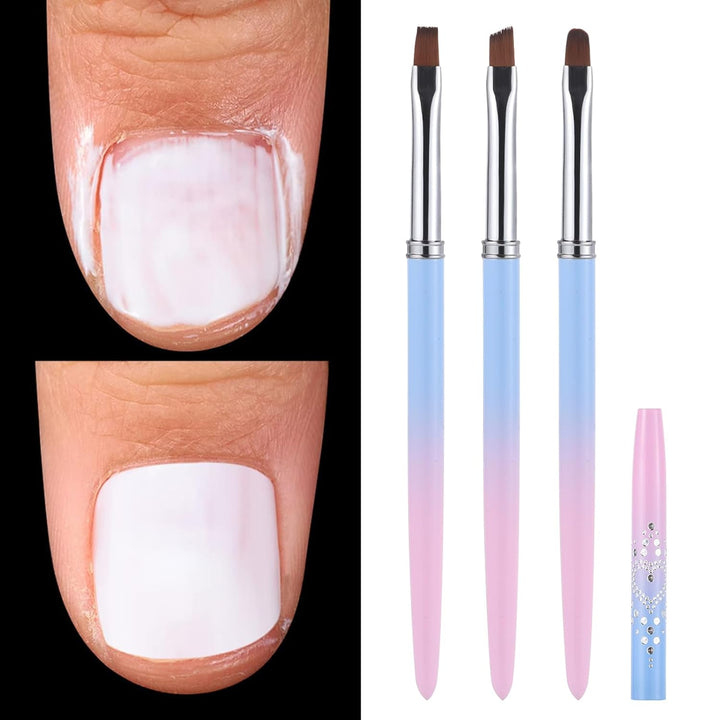 Nail Art Clean up Brushes,Nail Brushes for Cleaning Polish Mistakes on the Cuticles, Acetone Resistant Nail Brush, Fingernail Cleaning Brushes for Nail Art and Designs (2 Pcs Round&Angled)