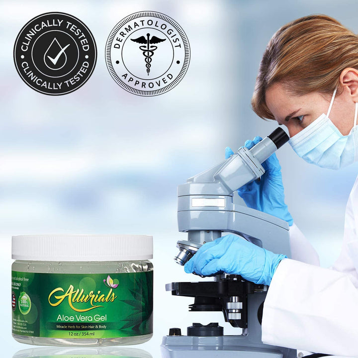 99.75% Pure & Organic Aloe Vera Gel - Made in USA, Clinically Tested & Dermatologist Approved, Hydrates & Heals Dry & Damaged Skin & Hair- 12 Oz