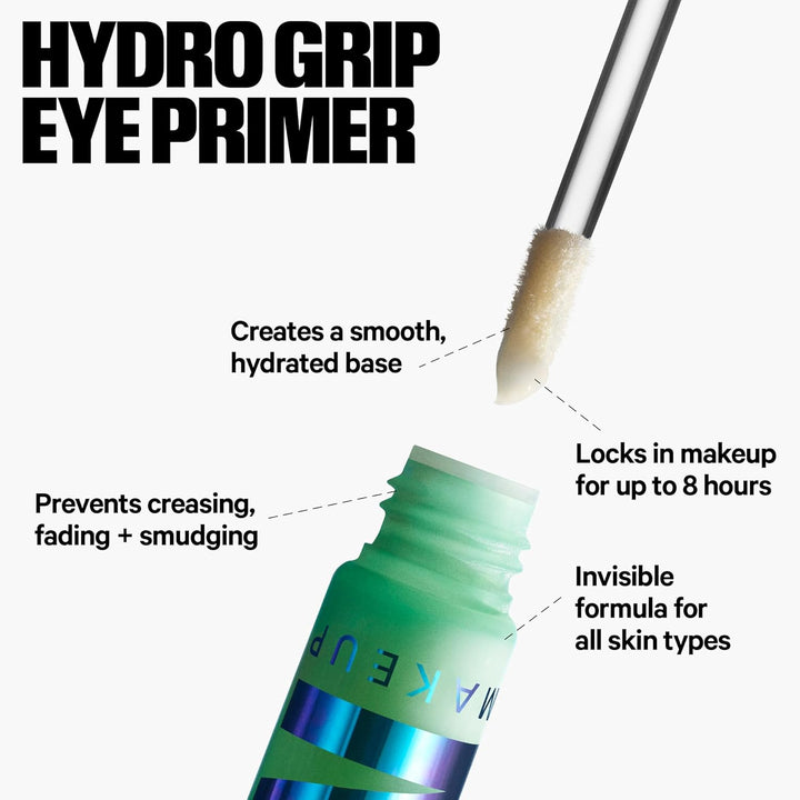 Hydro Grip Eye Primer with Hyaluronic Acid – Clear Primer for Eyeshadow + Undereye Concealer – Grips Makeup, Hydrates + Smooths Skin for Crease-Free, Long-Lasting Wear – 0.29 Oz