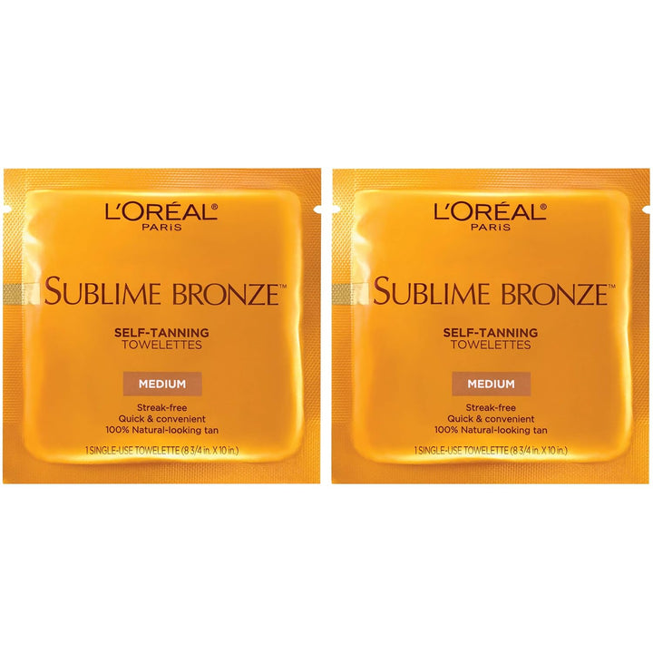 Sublime Bronze Self Tanning Towelettes, Streak-Free, Natural Looking Tan, 6 Ct