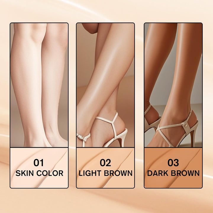 Leg Makeup Waterproof No Transfer,Flawless Full Coverage Legs Body Scar Tattoo Cover up Makeup Waterproof Long Last Concealer for All Skin Tones. 02# Medium