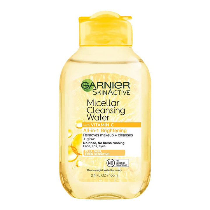 Micellar Water with Vitamin C, Facial Cleanser & Makeup Remover, Brightening & Hydrating, for All Skin Types, Vegan, Cruelty Free, 13.5 Fl Oz (400Ml), 1 Count