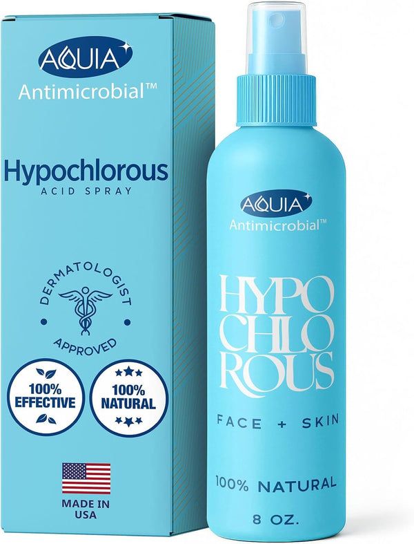 Hypochlorous Acid Spray for Face and Skin | Piercing Aftercare Spray | 8 Oz Hypochlorous Acid Sprays for Face, Skin, Acne, Eczema, Body Acne Sprays, Piercing Aftercare, Facial Wound Solution, Workout