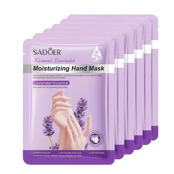 6 Pairs of Hand Masks Moisturizing Glove, Hydrating Hand Masks for Dry Peeling Hands, Exfoliating Collagen Gloves for Smooth Hands (Lavender)