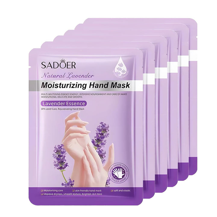 6 Pairs of Hand Masks Moisturizing Glove, Hydrating Hand Masks for Dry Peeling Hands, Exfoliating Collagen Gloves for Smooth Hands (Lavender)