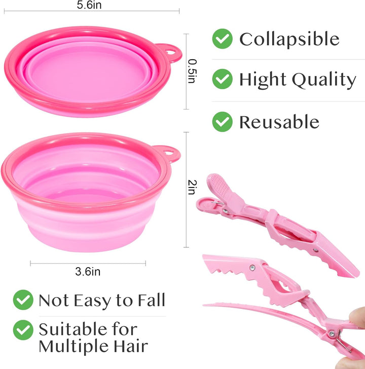 11Pcs Hair Coloring Kit - Professional Salon Tools for DIY Mixing, Includes Clips, Bowl, Dye Brush, Earmuffs - Perfect for Bleaching and Dye