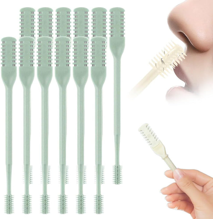 2-In-1 Nasal Hair Cutter, 2025 New Double Sided Nose Hair Knife, Portable Nostril Hair Remover Tool, 360° Rotating Nose Hair Trimmer with Ear Picker for Women and Men (Blue, 3 PCS)