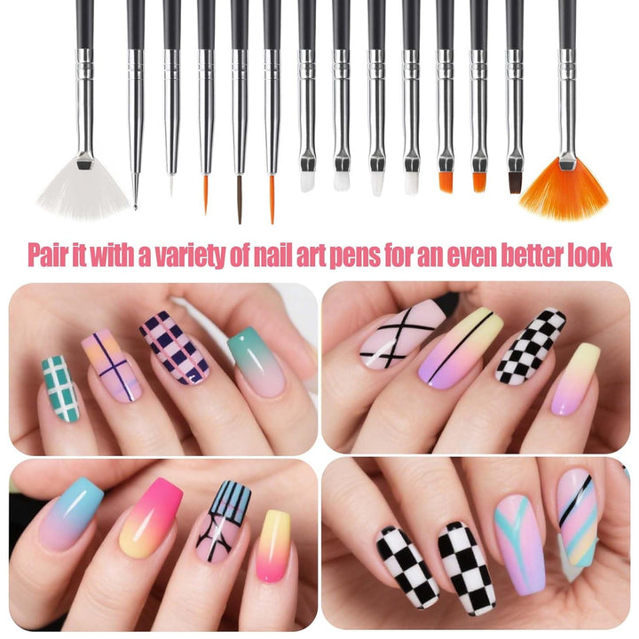 Nail Dotting Tools 32PCS Double-Ended Nail Art Brushes Kit Nail Art Gel Polish Liner Brushes Design Pen for Nail Drawing and Nail Paint Brushes Small Detail Brushes
