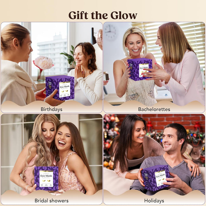 Golden Glow under Eye Patches | Rejuvenating Treatment | Dark Circles, Puffy Eyes, Refreshing, Revitalizing, Travel, Wrinkles | 20 Pairs Eye Gels