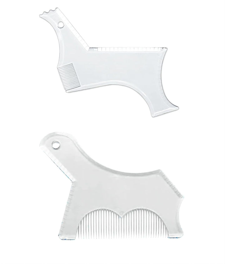 Beard Shaping & Styling Tool with Comb for Perfect Line up & Edging for Men'S Jaw Cheek/Neck Line, Symmetric/Curve/Step Cut Works with Any Beard Razor Electric Trimmers or Clippers (Clear-1Pcs)