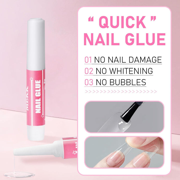 Nail Glue,Super Strong & Long-Lasting Nail Glue for Acrylic Nails,Press Ons & Nails Tips,Professional Adhesive for Nail Art Supplies,0.07Oz/Pcs (12PCS)