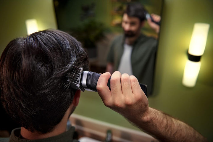 Multigroom Series 5000 18 Piece, Beard Face, Hair, Body and Intimate Hair Trimmer for Men - NO BLADE OIL MG5910/49