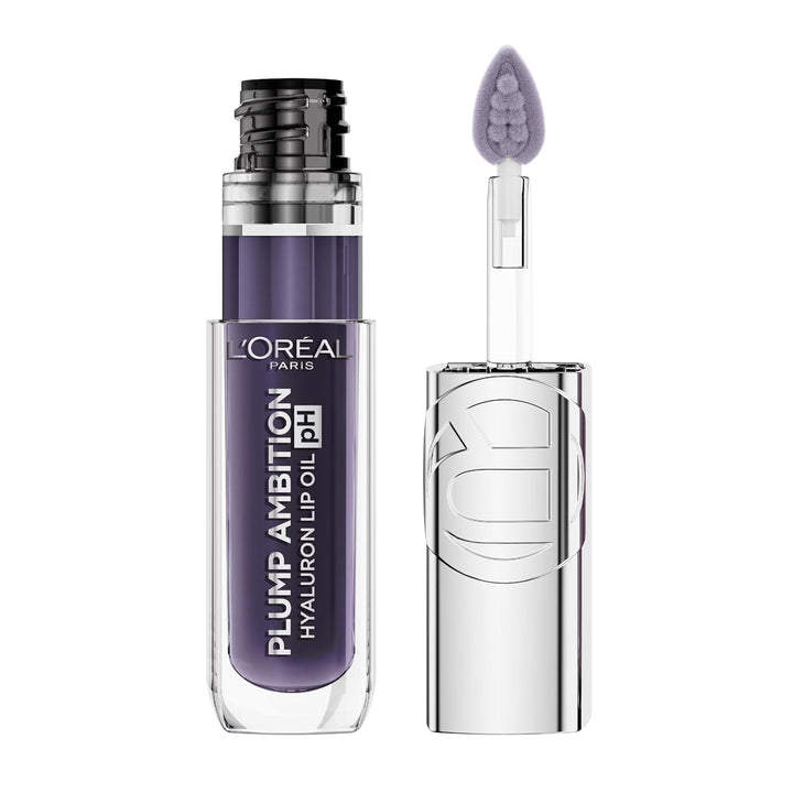 Plump Ambition Ph Hyaluron Lip Oil, Color Shifting Lip Tint with 24HR Hydration, Volumizing Shine and Lasting Color, 050 Ph Lilac