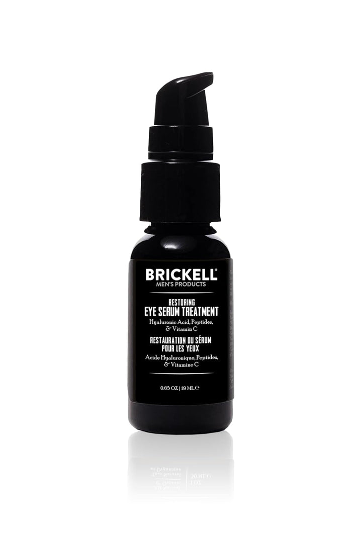 Brickell Men'S Dark Circle under Eye Treatment Serum for Men, Natural and Organic Eye Gel to Firm Men'S Wrinkles, Reduce Dark Bags under Eyes, and Promote Youthful Skin, 0.65 Ounce, Unscented