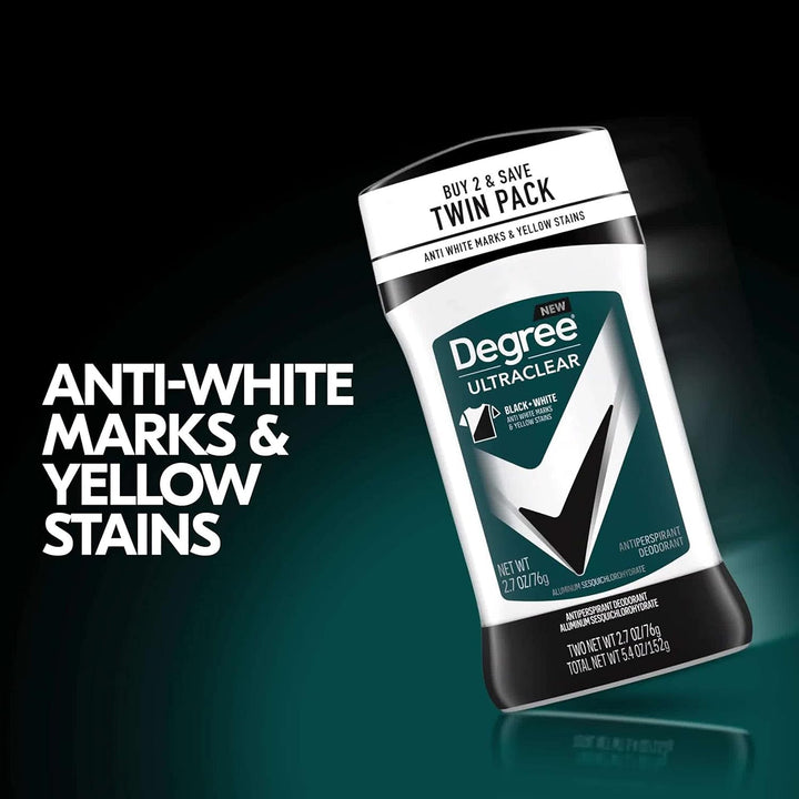 Men Ultraclear Antiperspirant Deodorant Black+White 2 Count 72-Hour Sweat & Odor Protection Antiperspirant for Men with Motionsense Technology 2.7 Oz