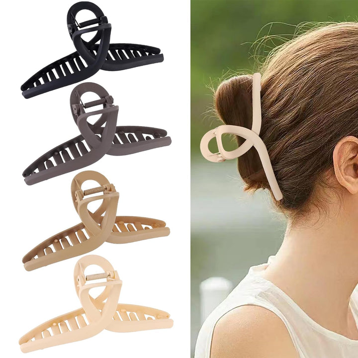 12 Pack Square Claw Clips, Big and Small Neutral Rectangle Hair Claw Clips, Non-Slip Matte Large Hair Clips for Women,Strong Hold Jaw Clip for Thick Thin Hair (Neutral)