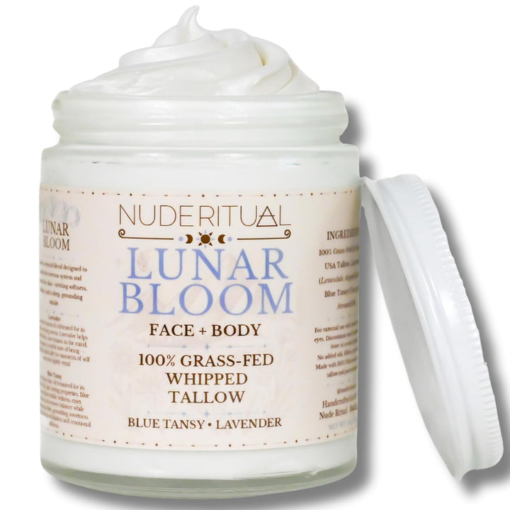 100% Grass-Fed Whipped Tallow Balm for Skin Care – Face + Body – Natural Moisturizer Lotion, 4 Oz (Vanilla Moon)