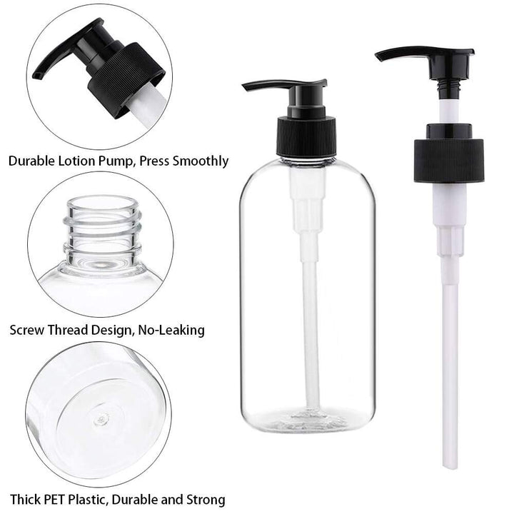Empty Plastic Pump Bottles Dispenser 4 Pack 16Oz/500Ml Portable Clear Bpa-Free Cylinder Shampoo Lotion Hand Pump Bottle Durable Refillable Containers